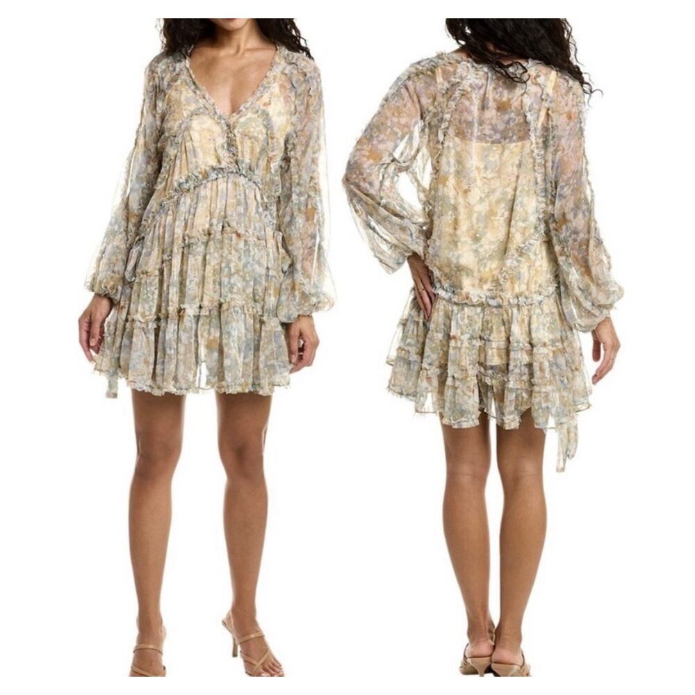 Y2K Chiffon Babydoll Dress XS Sheer Mini Layering Fairy Coquette Cottage Boho